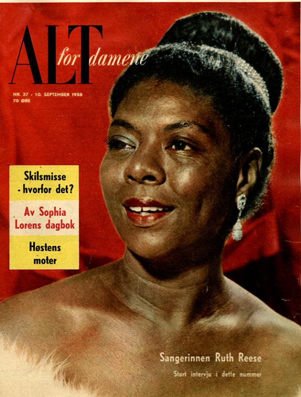 Ruth Reese på forsiden av ukebladet "Alt for damene" i 1959